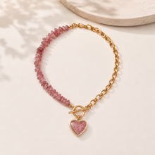 Load image into Gallery viewer, Collar ''SELFLOVE'' Cuarzo fresa