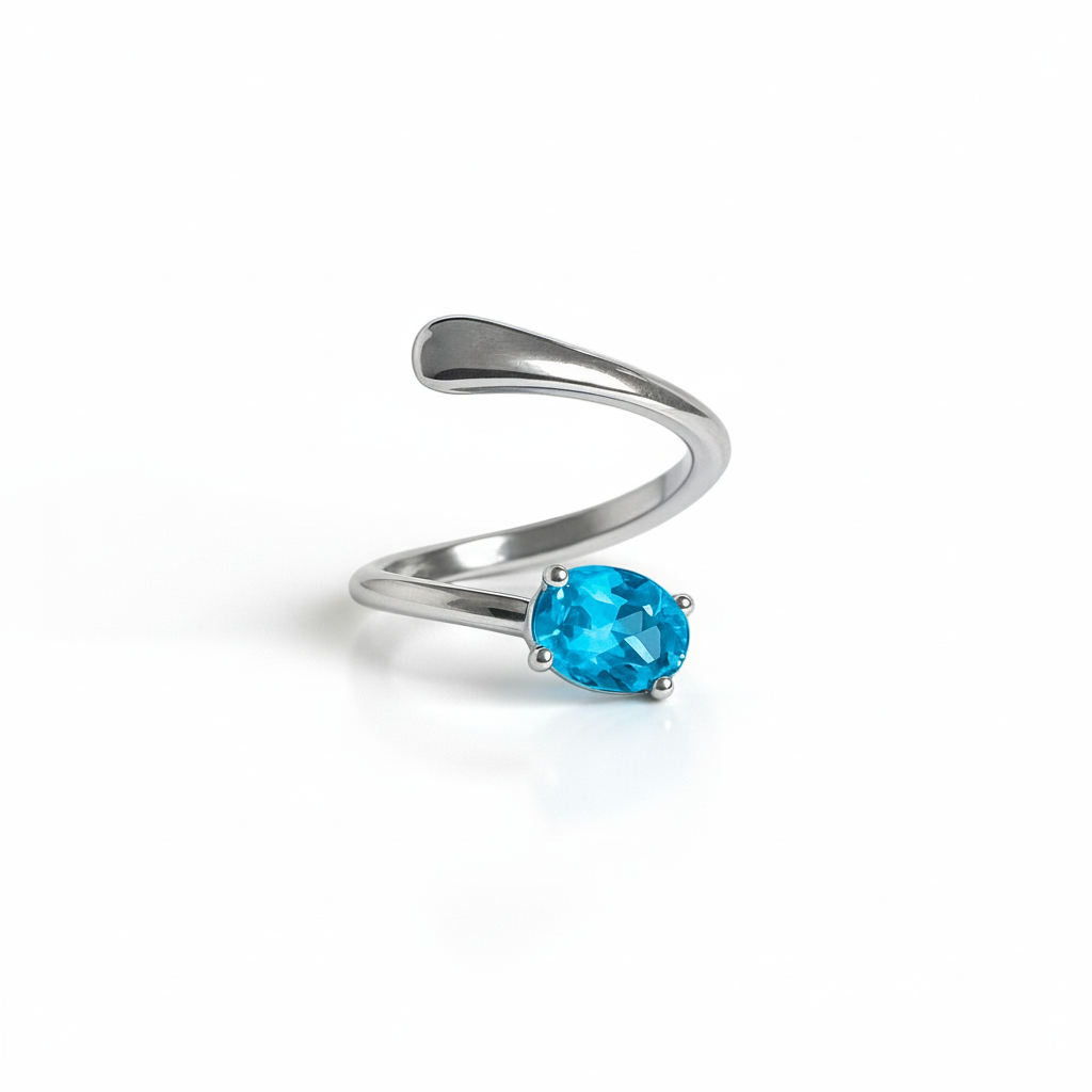 Anillo ''BLUE'' Aguamarina